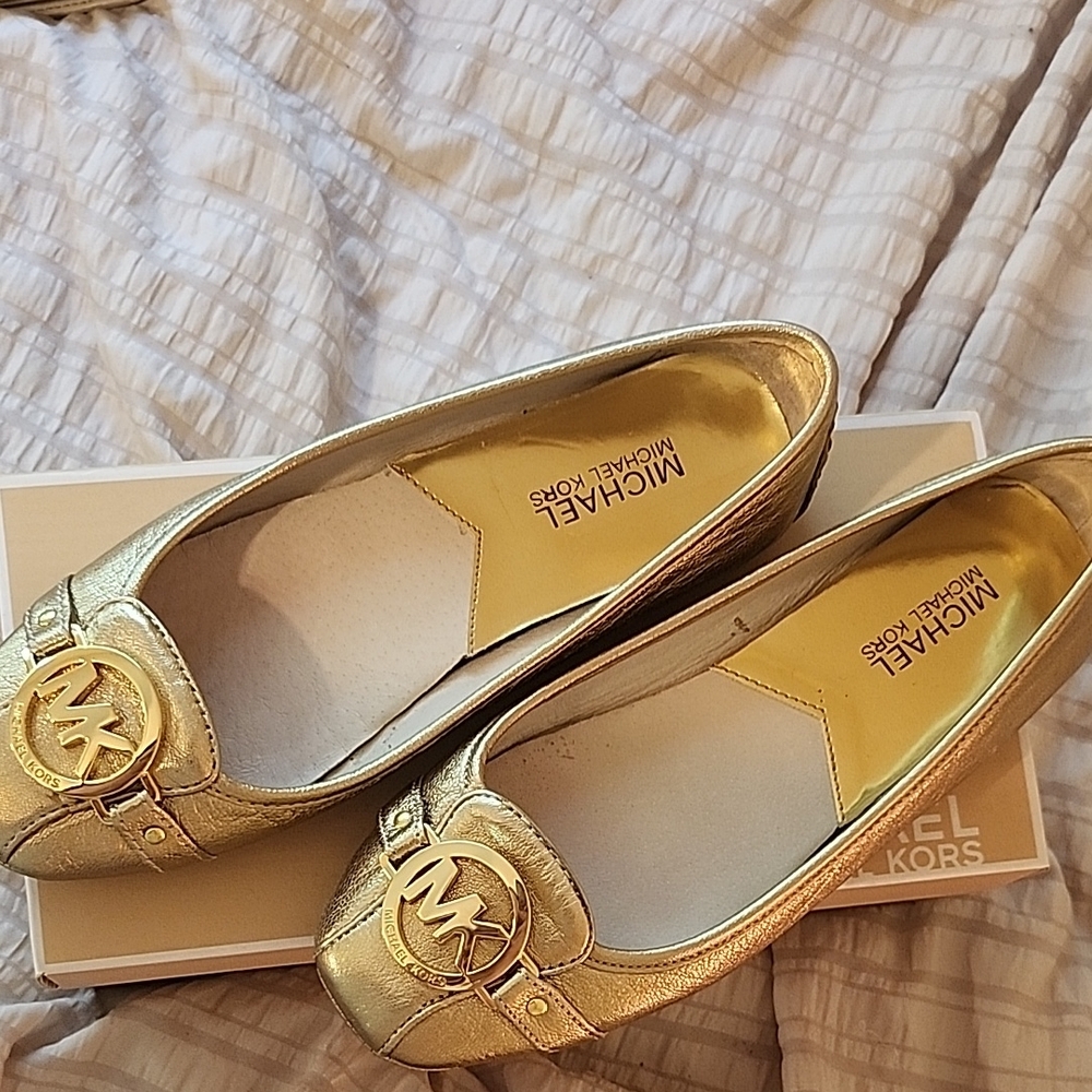 Michael Kors Metallic Gold Loafers